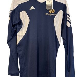 Adidas Ladies ND Blue and White Long Sleeve Shirt